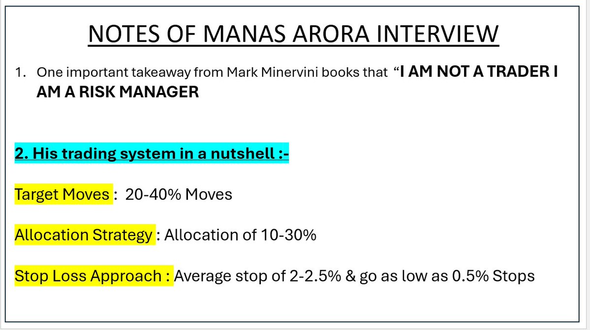 pheonix_trader's tweet image. Detailed notes of Interview of @iManasArora with @RichardMoglen at Trader Lion 2025 Trading Conference Day 3
1/7
Topics covered :-
1) Trading system in nutshell
2) Fear Management
3) Environment analysis