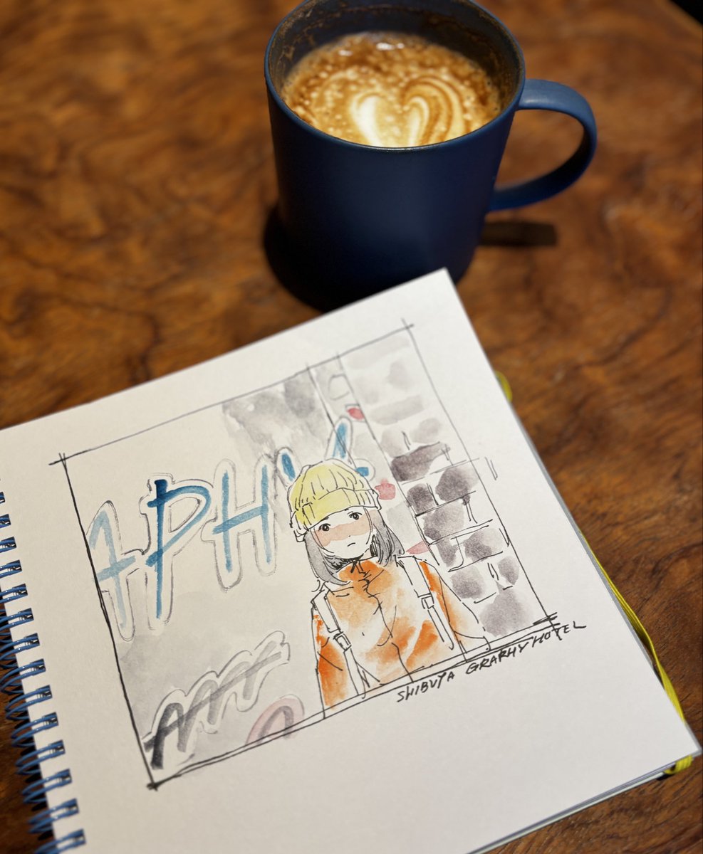「#日常原画収穫祭2025 素敵なタグなので参加しますカフェや喫茶巡りしながらお店」|ゆののイラスト