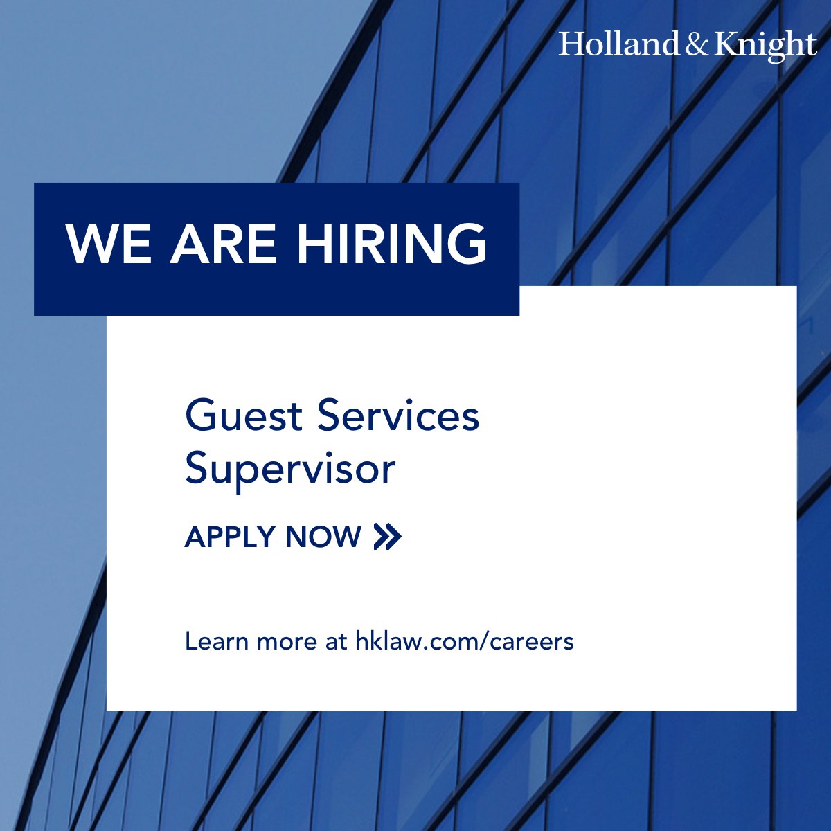 Holland_Knight's tweet image. Our global Operations Center in #Tampa is #hiring a Guest Services Supervisor. In this #onsite role, you’ll lead daily operations, supervise and coach representatives, oversee front desk and meeting room logistics, resolve guest inquiries, coordinate with #housekeeping,