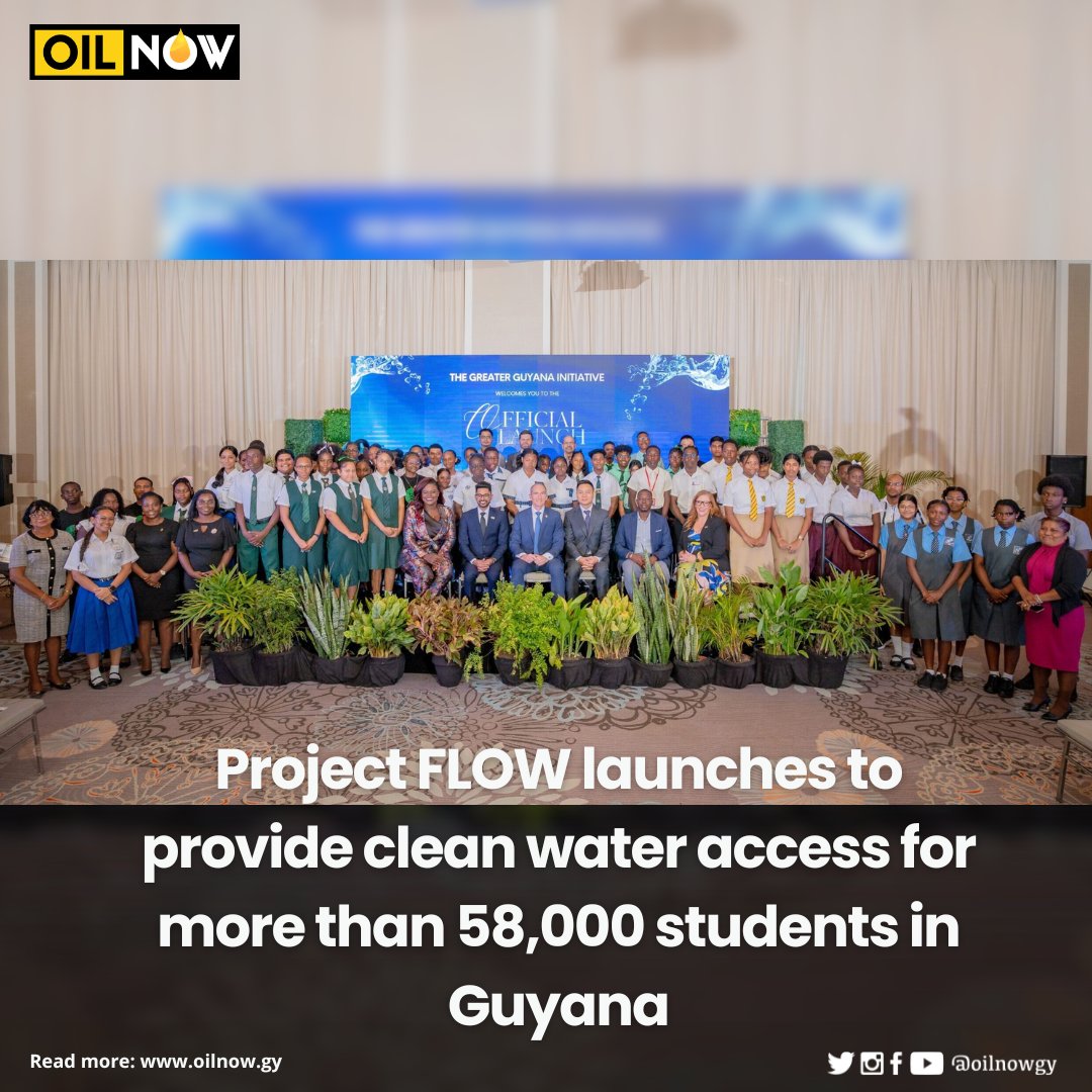 oilnowgy's tweet image. The Greater Guyana Initiative, alongside the Ministry of Education and Recover Guyana, has launched FLOW: a national water purification project for Guyana’s public secondary, TVET, and special needs schools.
READ MORE HERE: oilnow.gy/news/project-f… #ProjectFLOW #WaterPurification