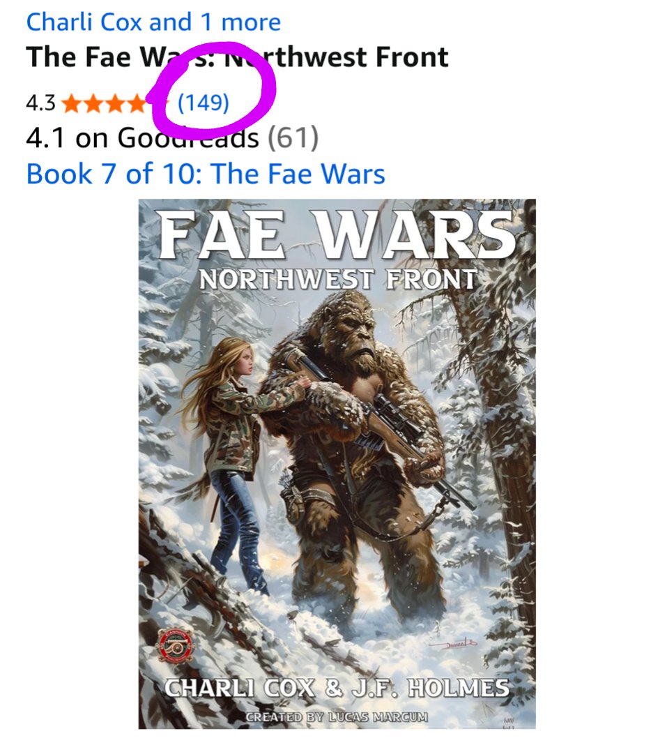 sharlyn1121's tweet image. I just noticed I have 149 ratings and reviews on #faewars Northwest Front. Thanks to everyone who has read it! It would be awesome to get to 150 this weekend. Can you help me out?

#sasquatch #pnw #MilitaryFantasy #charlicoxwrites