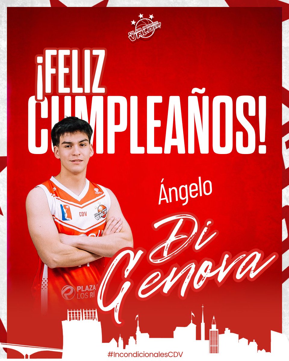 FELIZ CUMPLEAÑOS ÁNGELO

🎉 Hoy es el cumpleaños de nuestro jugador U23, Ángelo Di Genova.

🏀 Desde el Club Deportivo Valdivia y en nombre de todos los hinchas, te deseamos lo mejor en este nuevo año.

¡Muchas felicidades, Ángelo!

#IncondicionalesCDV #VamosCDV #ValdiviaCL