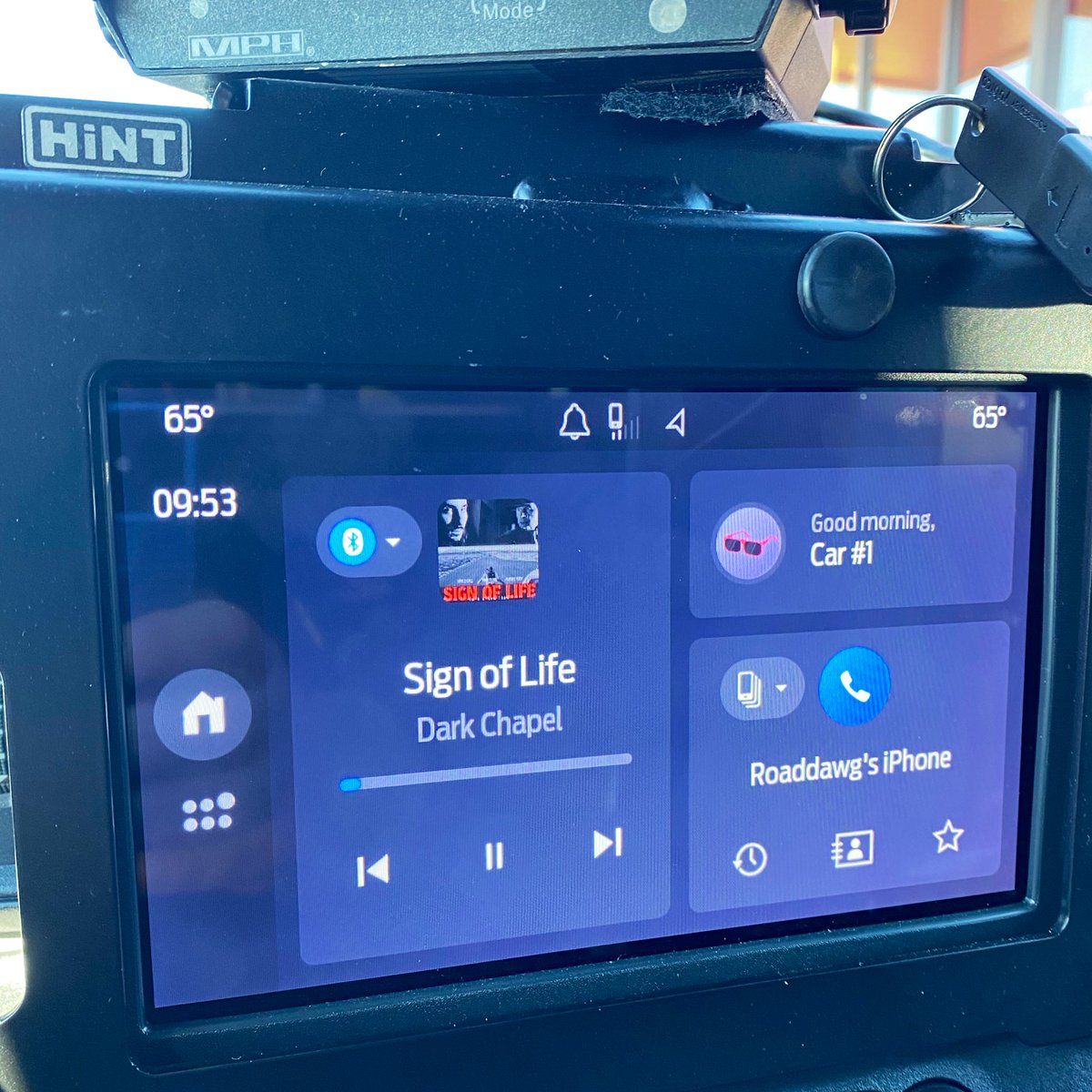 RoadDawg58's tweet photo. Starting things off #LoudAndProud this morning in Car 1 with the latest single #SignOfLife from @dariolorina and @darkchapelband!
#SpiritInTheGlass https://t.co/pRaU9rJbBd