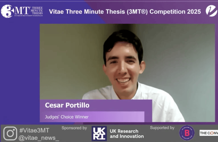 UniWestLondon's tweet image. Congratulations to PhD student Cesar Portillo from the London College of Music, named Judges' Choice Winner at the Vitae 3MT® 2025 National Final for his presentation, "Virtual Reality for the Visually Impaired." 👏

Read more 🔗: uwl.ac.uk/news/phd-stude…

#UWL #LCM #Vitae3MT