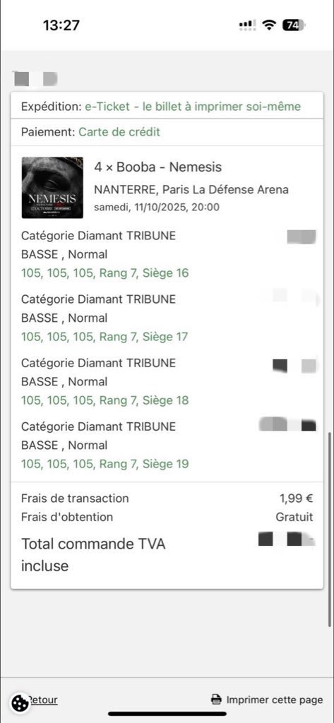 mthyss277's tweet photo. 4 place du concert de booba à vendre https://t.co/2p1rS3NlKG