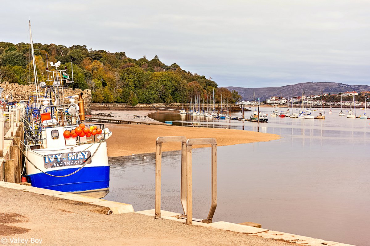 BJRoberts's tweet photo. Today's Conwy Harbour quayside view downriver on the Afon Conwy, with Llandudno Great Orme in the distance. @Ruth_ITV @WalesCoastPath @NWalesSocial @northwaleslive @OurWelshLife @northwalescom @AllThingsCymru #Medieval #Conwy #Harbour #Quay #AfonConwy #Downriver #October #Wales https://t.co/vQP4fJxiWI