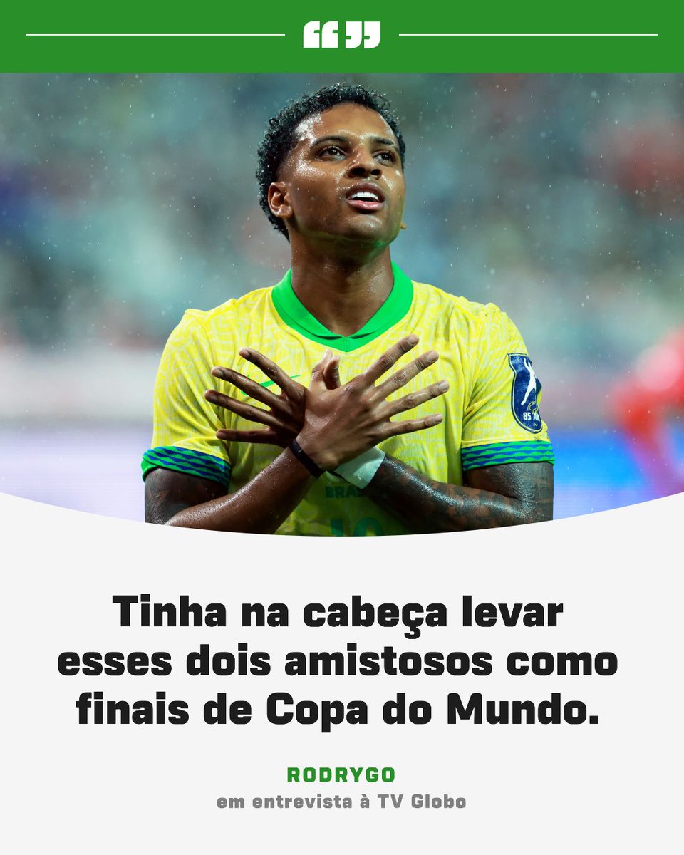 SportsCenterBR's tweet image. FOCO DE COPA ⚡
Decisivo na goleada do Brasil, Rodrygo revelou que entrou em campo com mentalidade de Copa do Mundo 🇧🇷⚽
#FutebolNaESPN #Rodrygo #SeleçãoBrasileira #Brasil
