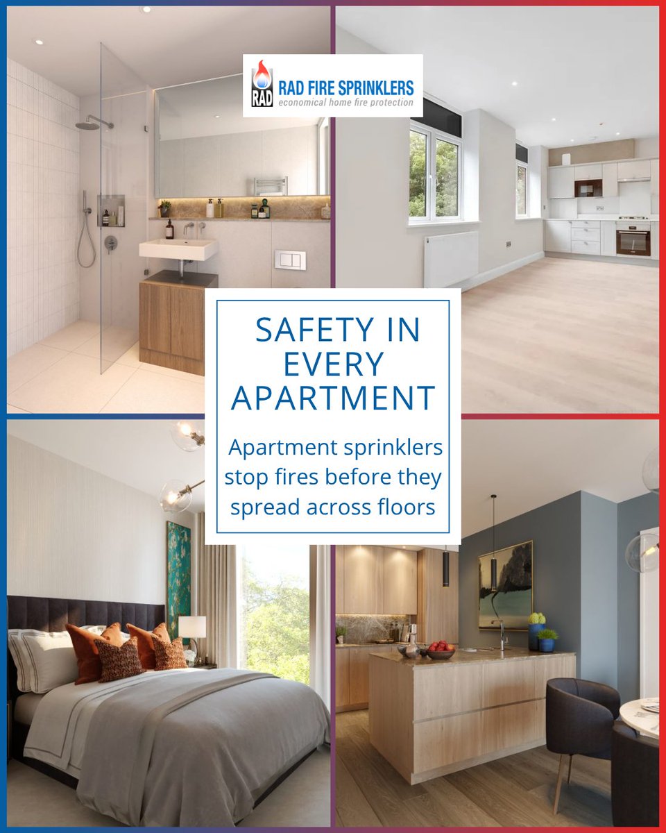 RADSprinklers's tweet image. Protecting apartment blocks is essential. 

Fire sprinklers act fast to contain flames and safeguard everyone in the building.

Install today: ow.ly/bHQj50X5sHO

#firesprinklers #firesprinklersystems #sprinklersystem
