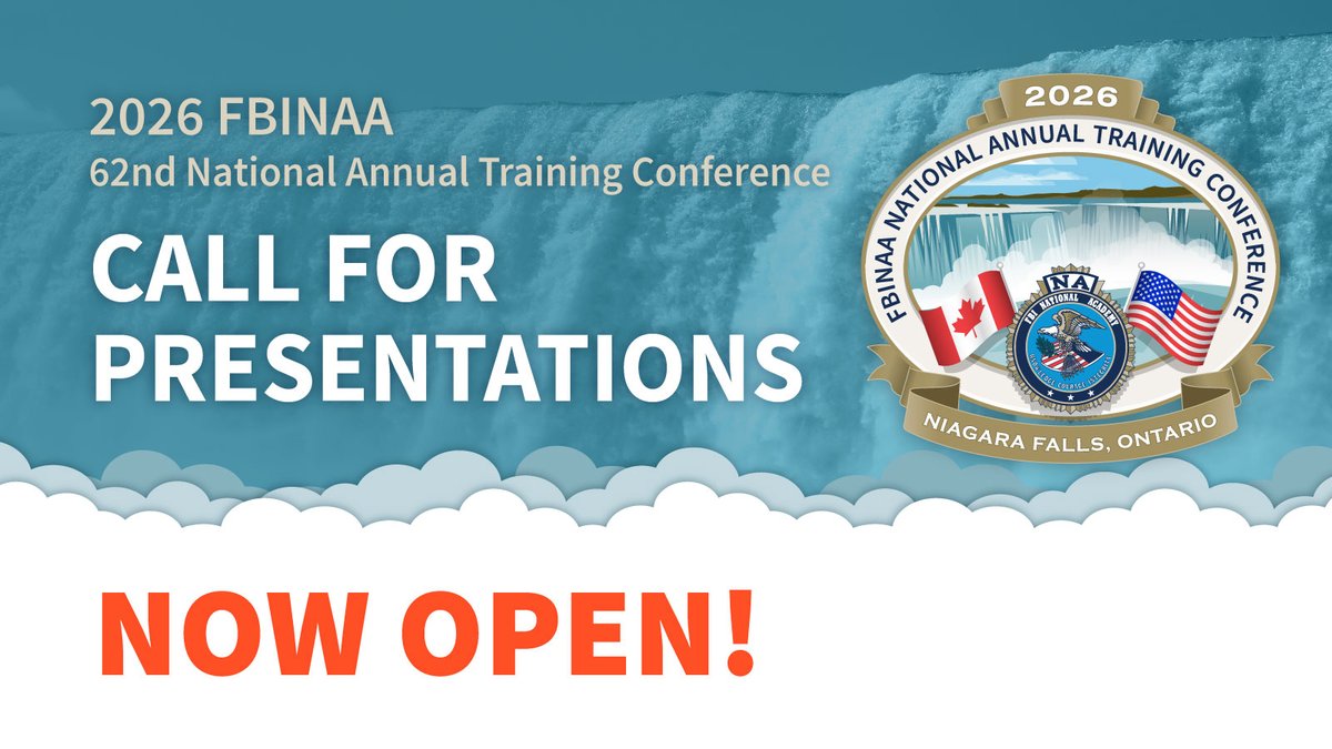 ⏳ Today’s the last day to submit your proposal for the NATC 2026 Call for Presentations!
FBINAA members and non-members with impactful, law enforcement-focused training — we want to hear from you.

📥 Submit by 5 PM EST: bit.ly/4gk6OEC

#FBINAA #NATC2026 #CFP