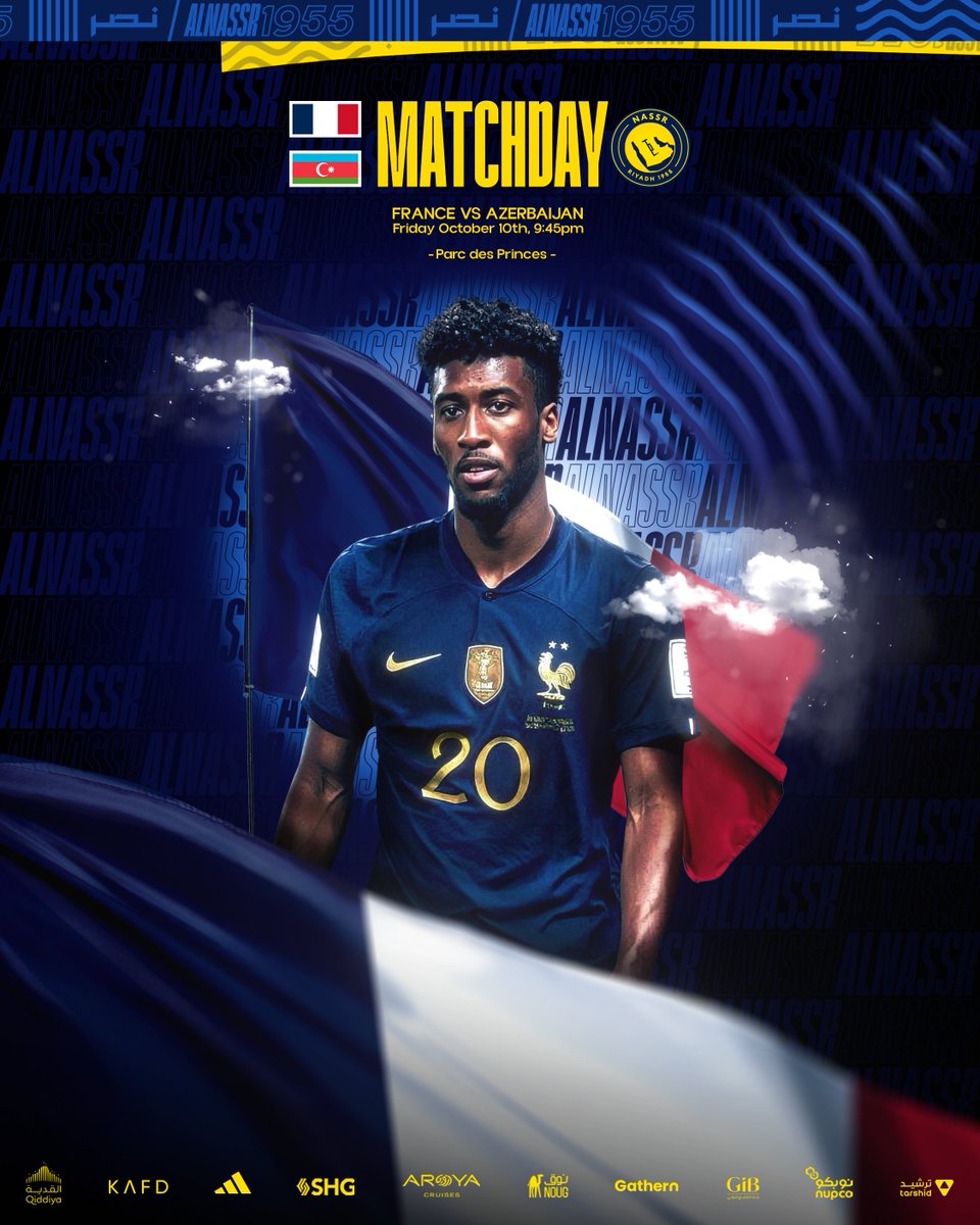 AlNassrFC_EN's tweet image. Kingsley Coman in action tonight for France 🇫🇷
Wishing our winger the best of luck! 💪