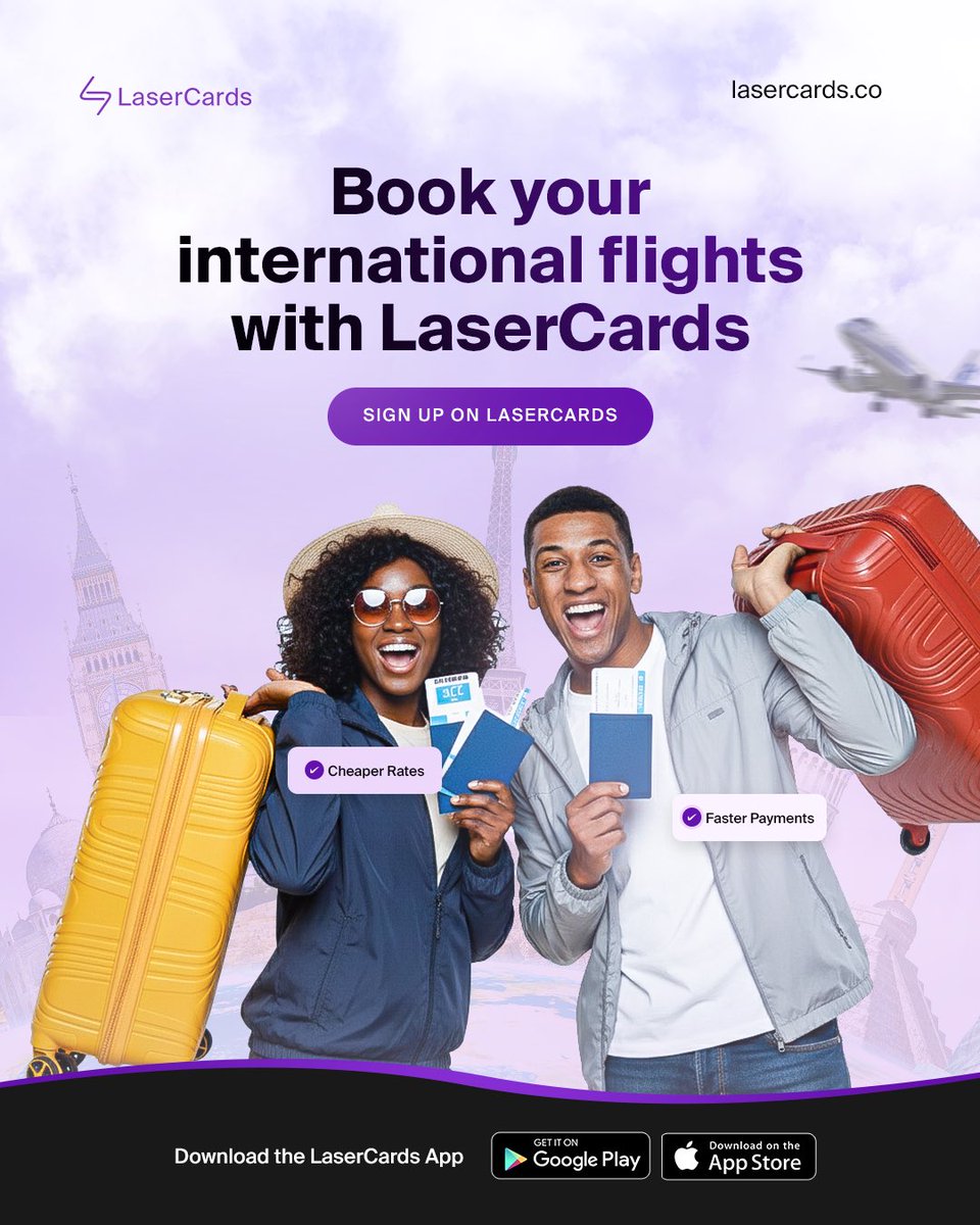 Planning your next trip? 

Pay for your flight with the LaserCards virtual card. 

Sign up today to enjoy better rates and reliable services.