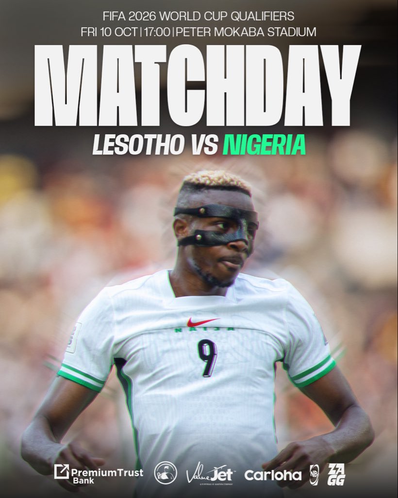 lockerroom9ja's tweet image. 🔥 IT’S MATCH DAY! 
⚽ Lesotho vs Nigeria at Peter Mokoba Stadium, 
Time: 5PM Naija time! 

Who’s ready for the Super Eagles to soar? 🦅 

Predict the score &amp;amp; the FIRST correct guess wins a CASH PRIZE of 25k💰🎉

LFG🔥🔥
@vin_moneta 

#LesothoVsNigeria #SuperEagles #FootballFever