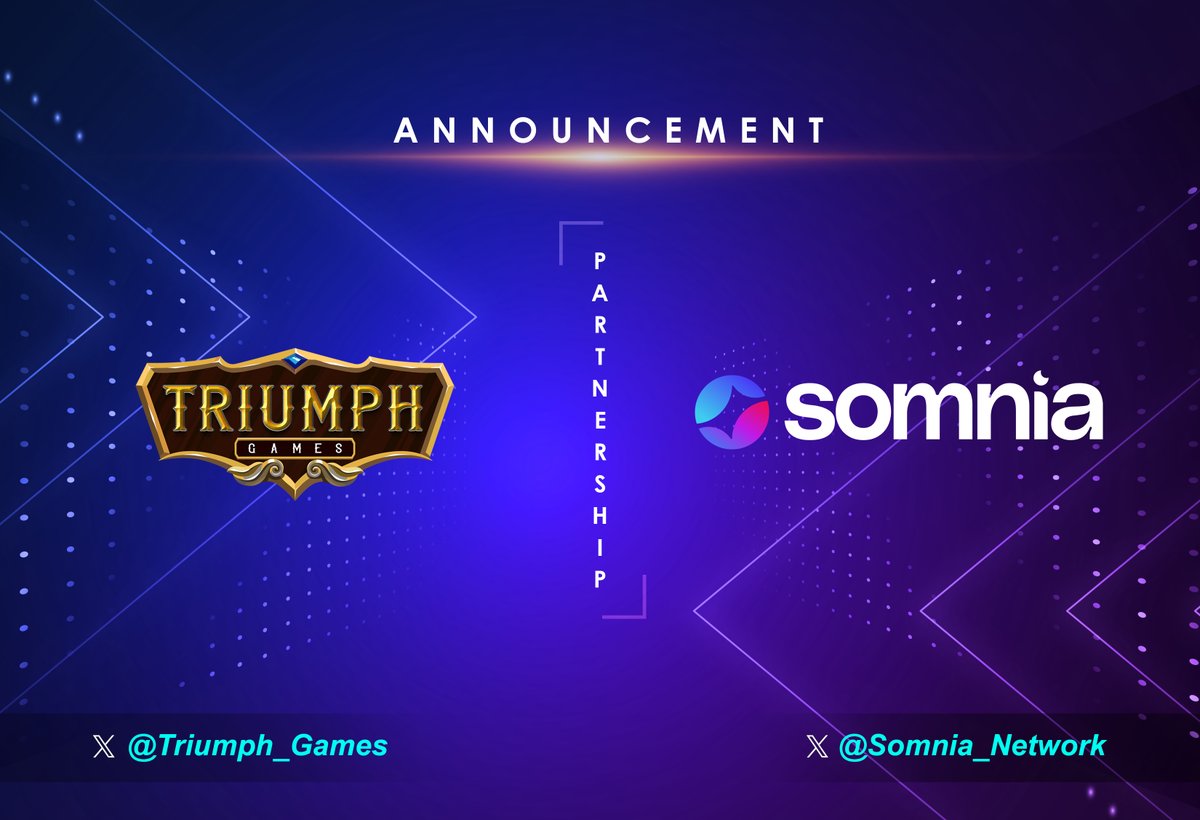 The future of gaming is built on real assets and real ownership.

Triumph Games has partnered with <a href="/Somnia_Network/">Somnia</a> to create a robust war chest and lead the development of RWA powered gaming ecosystems, connecting digital economies with real world value one block at a time.

This