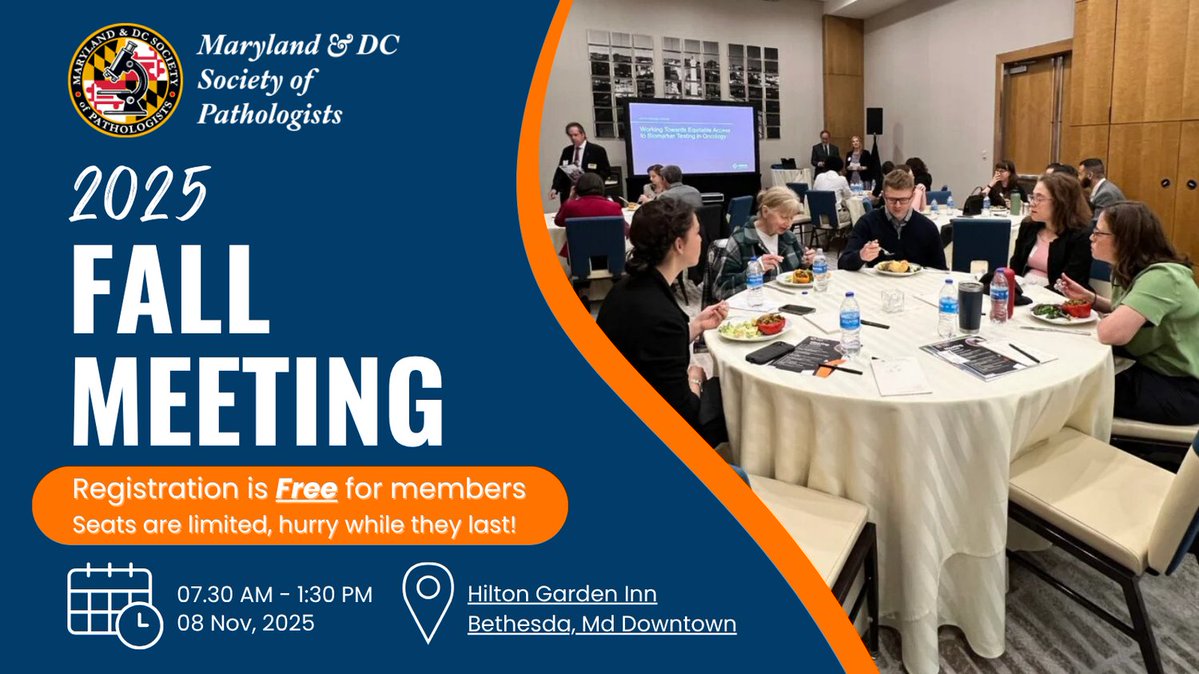 Join us for the 2025 Fall Meeting Saturday Nov 8
Members are 100% FREE - mdpathology.org