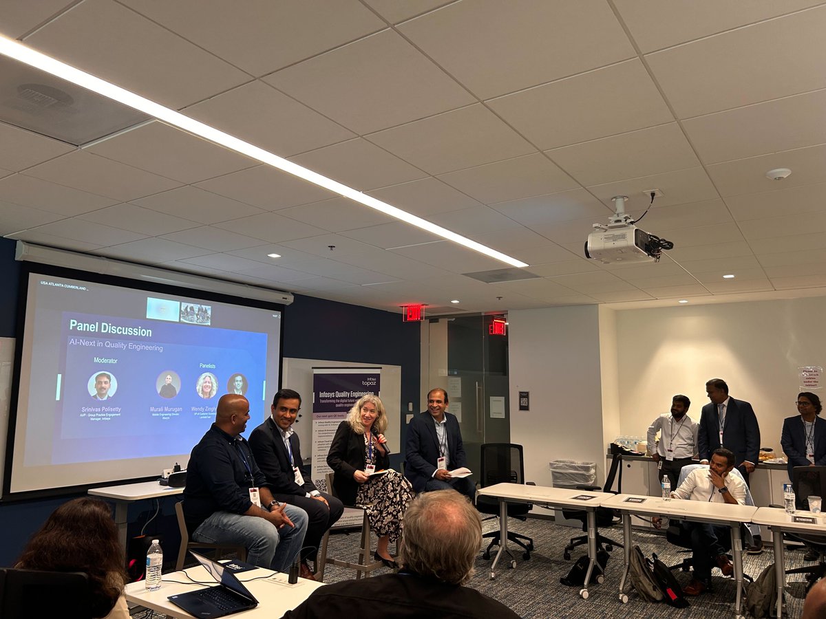 lambdatesting's tweet image. Swipe through the glimpse into the impactful #AIfirstQEAtlanta2025 roundtable! 🚀

In collaboration with @Infosys, LambdaTest wrapped up an insightful day, navigating through the #GenAI era and exploring its impact in #QualityEngineering. From visionary discussions to actionable…