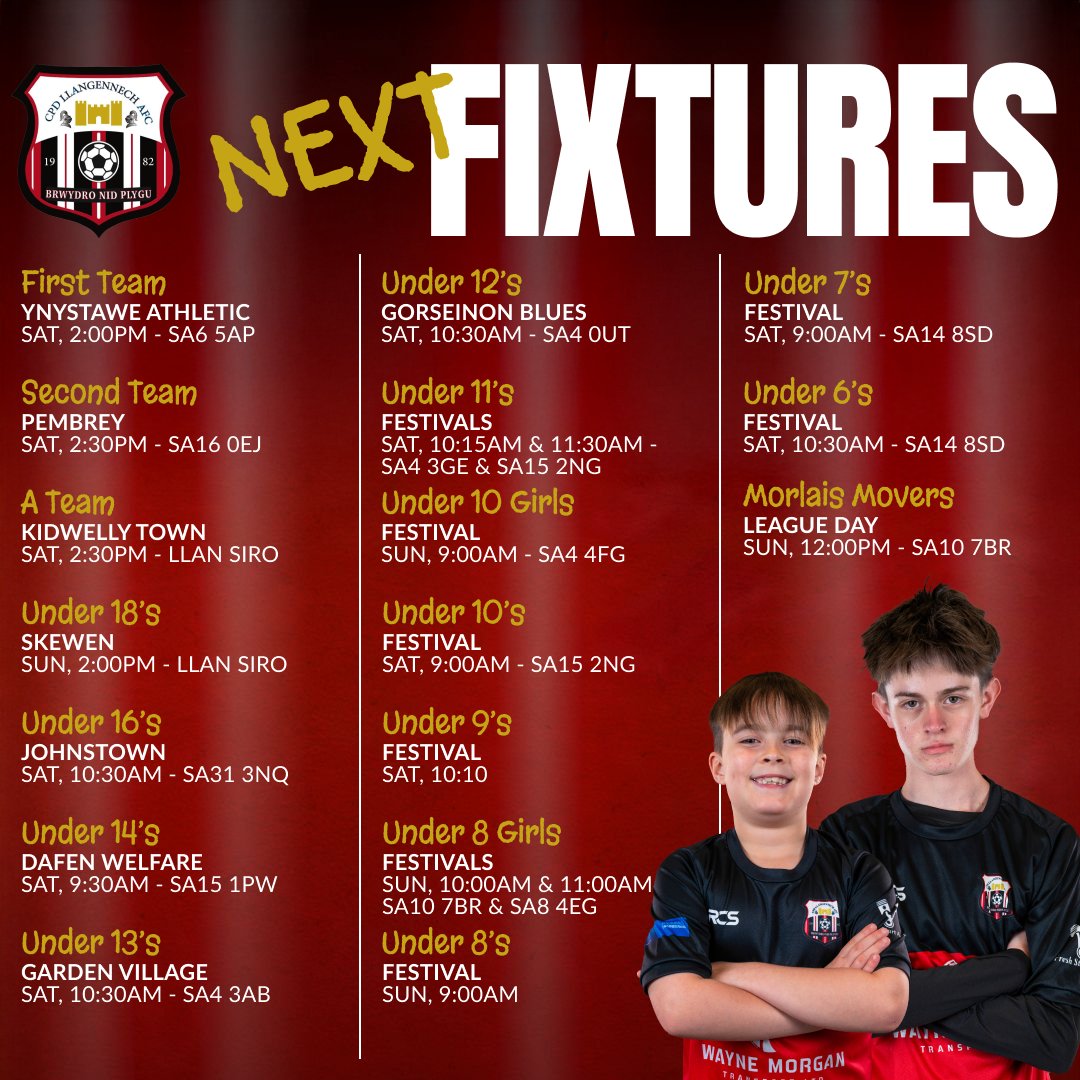 ⚽️ Another big weekend ahead for all our teams – from festivals to league games 🙌🔴⚫️

Good luck to everyone representing the club. Play with pride and enjoy it! ❤️🖤