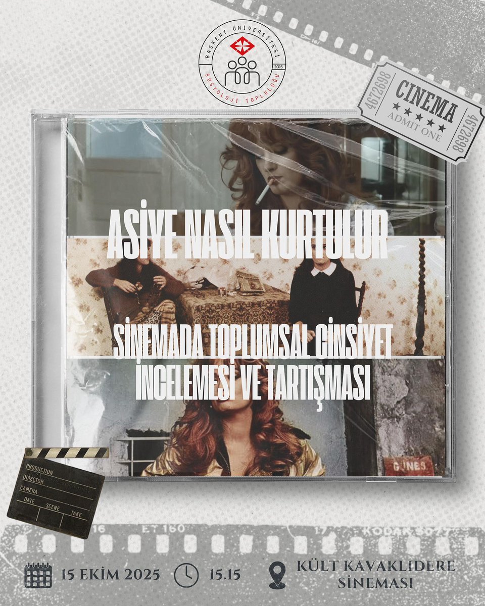 Selamlar! 👋 Topluluğumuzun ilk film etkinliği: “Asiye Nasıl Kurtulur?” filminin gösterimine davetlisiniz! 🎬

Kült Kavaklıdere işbirliğiyle toplumsal cinsiyet normları üzerinden okuma yapacağımız bu gösterim, herkese açık. Haftaya görüşmek dileğiyle!🫧