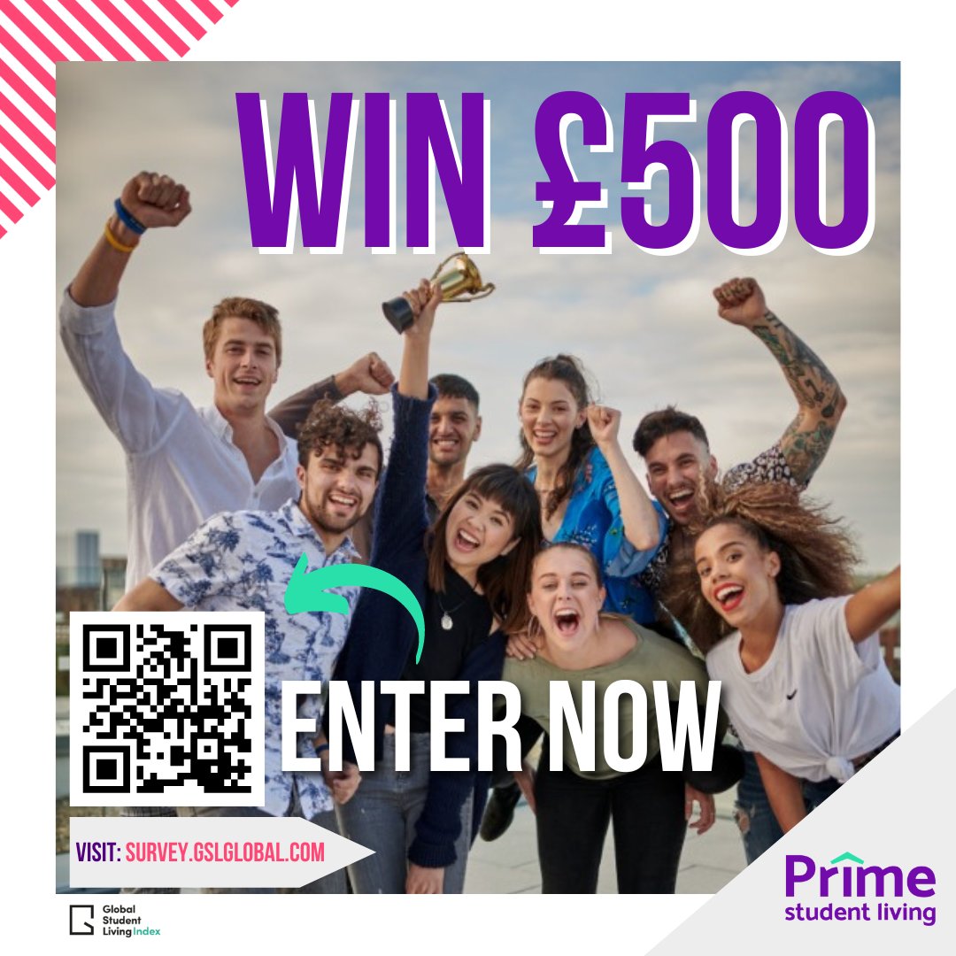 The Global Student Living Index Survey is now live! We would love you to tell us what you think about your accommodation! 💜
Take part in the survey using the following link - loom.ly/02CbLuU
You have the chance to win £500 or one of several runner-up prizes of £50 or £25