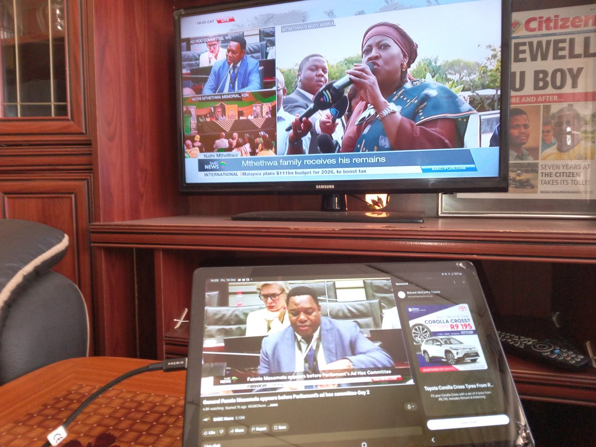 The Public broadcaster - streaming all news #SabcNews- bly ingeskakel (Stay tuned) <a href="/SABCNews/">SABC News</a>