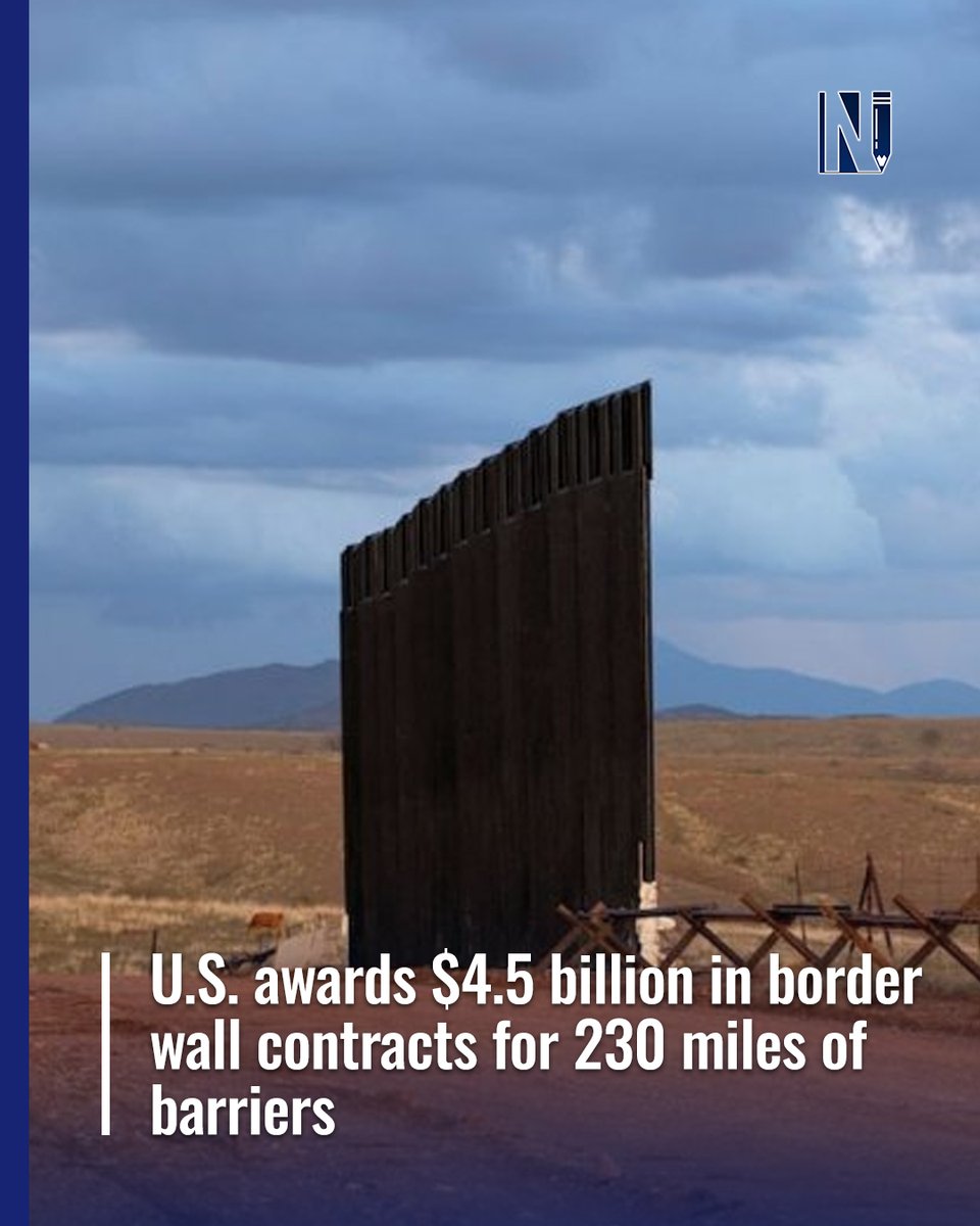 news_az's tweet image. 🚧The U.S. is expanding its Smart Wall border system — steel &amp;amp; water barriers, cameras, lighting &amp;amp; detection tech.
Seven contracts awarded to BCCG JV. DHS fast-tracks work in San Diego &amp;amp; El Paso sectors.
#SmartWall #BorderSecurity #DHS #CBP #SanDiego #ElPaso #Security #NewsAz