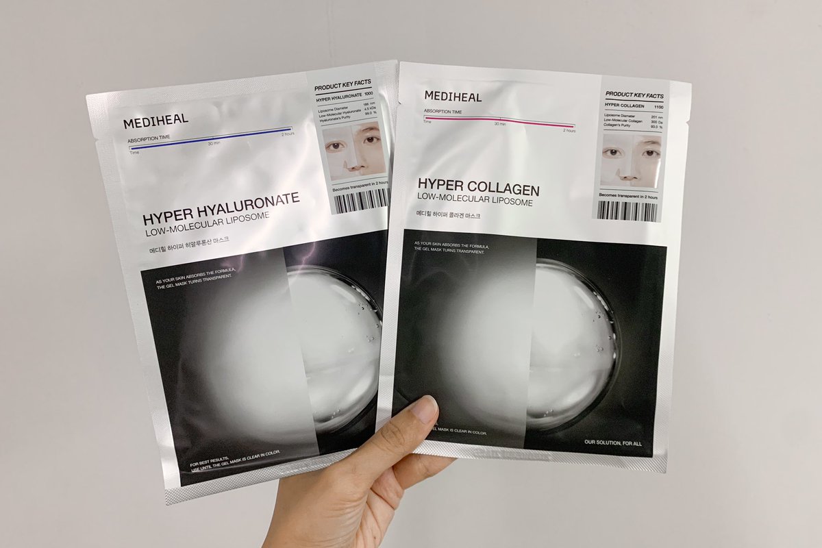 ciiinnic's tweet image. ลองไฮยาลูรอน ไฮเปอร์มาสก์ ของ mediheal ชอบมากกก แผ่นมาสก์แนบสนิทไปกับผิวเลย แล้วตัวนี้ช่วยกักเก็บความชุ่มชื้น ไฮยาลูรอนิคโมเลกุลเล็ก ซึมไว ผิวฉ่ำขึ้นเลย ใช้ก่อนแต่งหน้าก็ดี เครื่องสำอางติดทนทั้งวัน ✨ #Mediheal