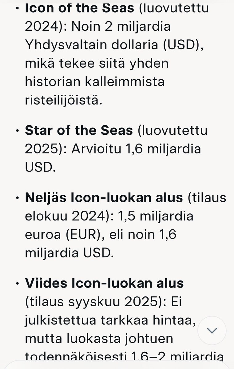 Ikävä tuoda mittakaavaa ja perspektiiviä jäänmurtajia juhlittaessa, mutta totuus on että pelkästään Turun telakan "Icon of the Seas"-risteilyalus oli samanhintainen kuin koko jäänmurtajadiili yhteensä. Noista ei vaan saa poliittisia pikavoittoja joten ne ohitetaan nopeasti.