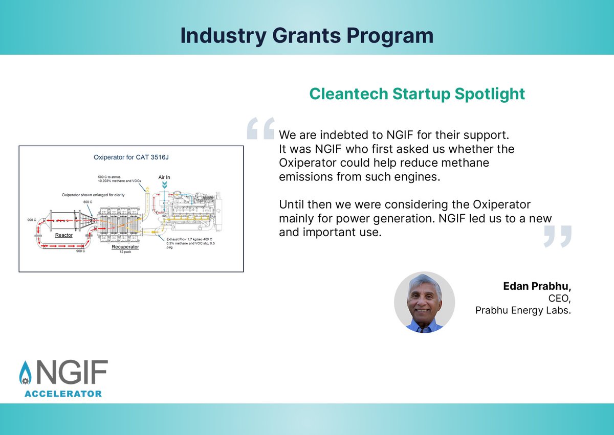 NGIFCapital's tweet image. #NGIFAccelerator is proud to share the successful completion of @PrabhuLabs&apos; Oxiperator project, an innovative technology designed to capture and oxidize methane slip from lean-burn gas engines.

Supported through NGIF Accelerator’s #IndustryGrantsprogram, the Oxiperator is a…
