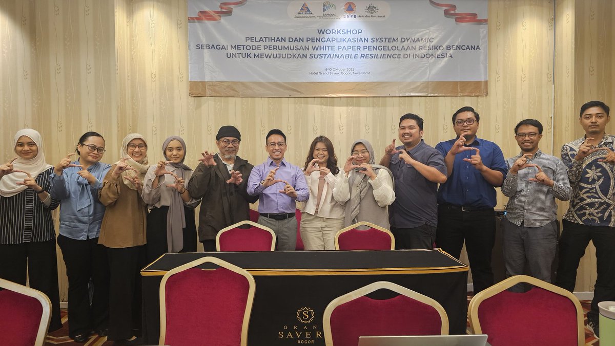 irmanf's tweet image. Narasumber workshop
Kerjasama 
Australian Goverment, Bappenas, BNPB dan Siap Siaga

#SystemDynamics #SpatialDynamics #Whitepaper #ResikoBencana #Sustainable #Resilience