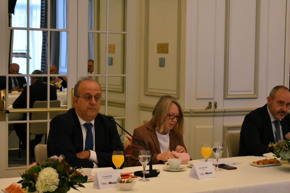 exeforum1's tweet image. Gracias a Dña. Rosa Cobo Mayoral, presidenta de #Acuaes, por acompañarnos junto a #OHLA y #COPASA.

Destacó el papel de Acuaes en infraestructuras hidráulicas y los 5.700 M€ movilizados con fondos #NextGenerationEU.

#ExecutiveForum #Agua #Innovación