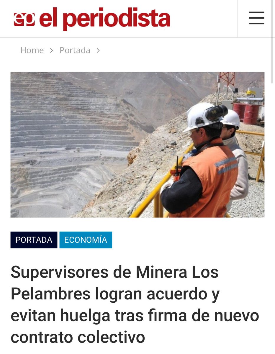 SSMLP1704's tweet photo. 🟡🟠🟢 PRENSA 

Medios nacionales e internacionales hacen eco del logro del Sindicato de Supervisores de Minera Los Pelambres @aminerals .

Seguiremos trabajando para que entre todas y todos Recuperemos Pelambres 👊🏻

@DFinanciero @biobio @LANACION @ElPeriodista https://t.co/gWxW8WkB3Q