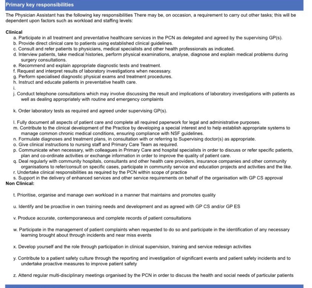 AlisonGeorge10's tweet photo. 1/4 Is this a joke @NHSE_WTE @PrimaryCareNHS?
“As this role is to support the Digital E-hub service the role is primarily remote working w/ flexibility either from home or the PCN site.”
However much you try to pretend otherwise @wesstreeting, PAs are NOT medically trained & ➡️ https://t.co/5VDcjwEbPJ