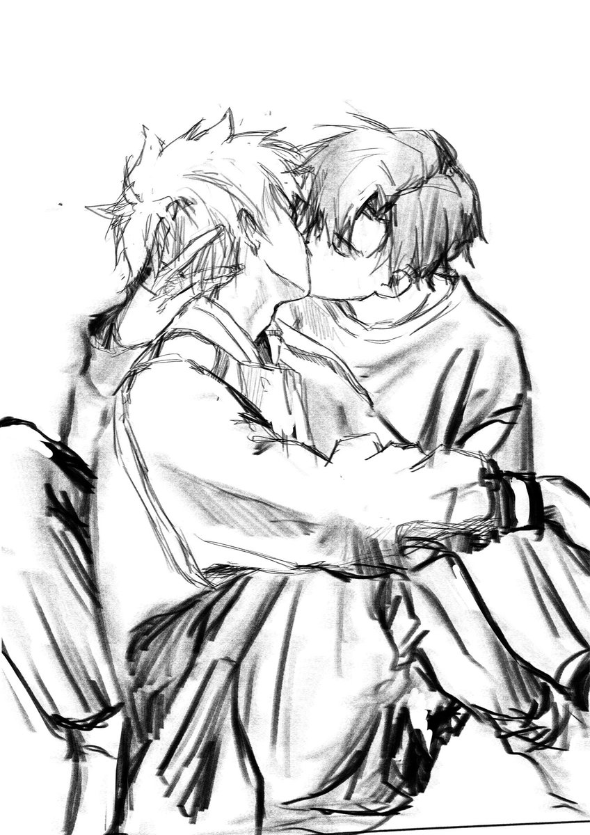 악개님이 숙소와서 일하구 계셔서 옆에서 크로키 했어요 
준상 뻡뿨 그려달래서 그렸씁니다