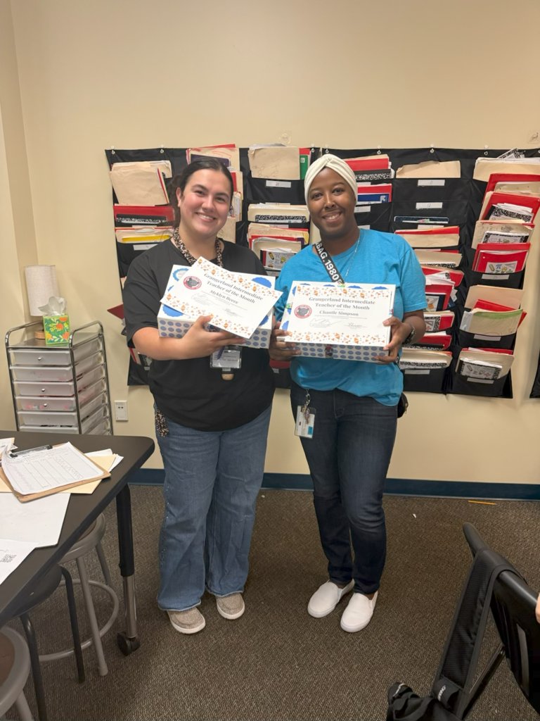 Congratulations to our Teachers of the Month! We are so glad you are at Grangerland!
Mr. Saldivar, 5th grade Science
Ms. Simpson, 6th grade Math Resource
Mrs. Reece, 6th grade Math