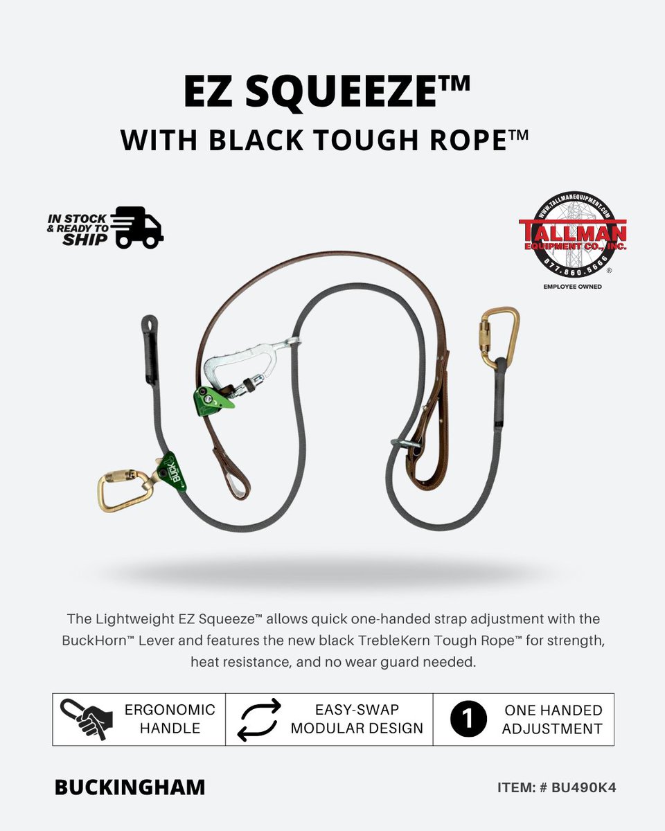Featured Product ➡️ EZ Squeeze™⁠

Built tough for the pole and designed for linemen who need performance they can count on.⁠

✔ Quick one-handed strap adjustment
✔ Red wear indicators for safety checks
✔ Modular design for easy part replacement ⚡️⁠
Click the link to learn
