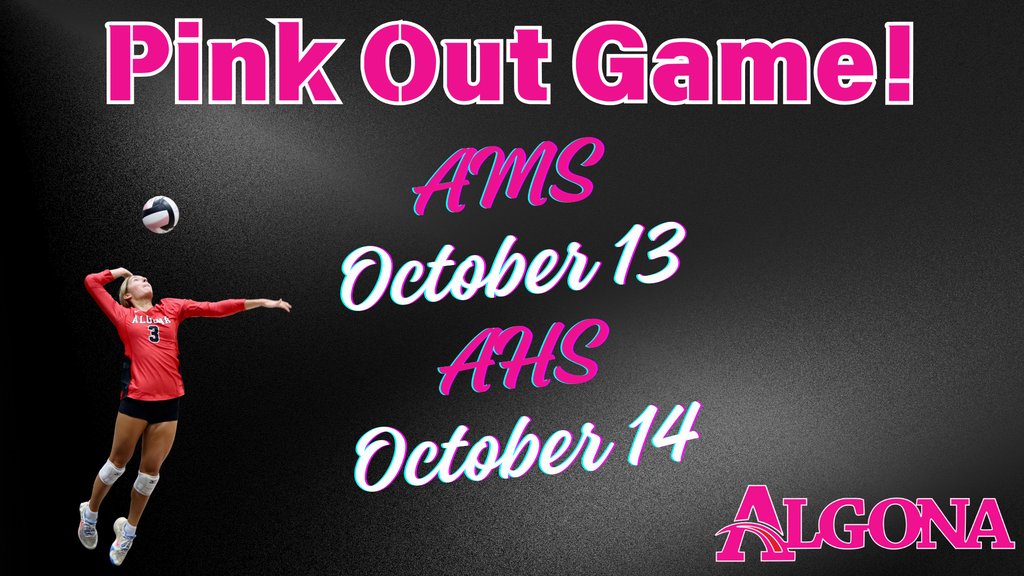 AMS &amp; AHS Pink Out shirts to support the Volleyball teams are available for pick up at Threads for those who made an order!  Pink out games are next week!
