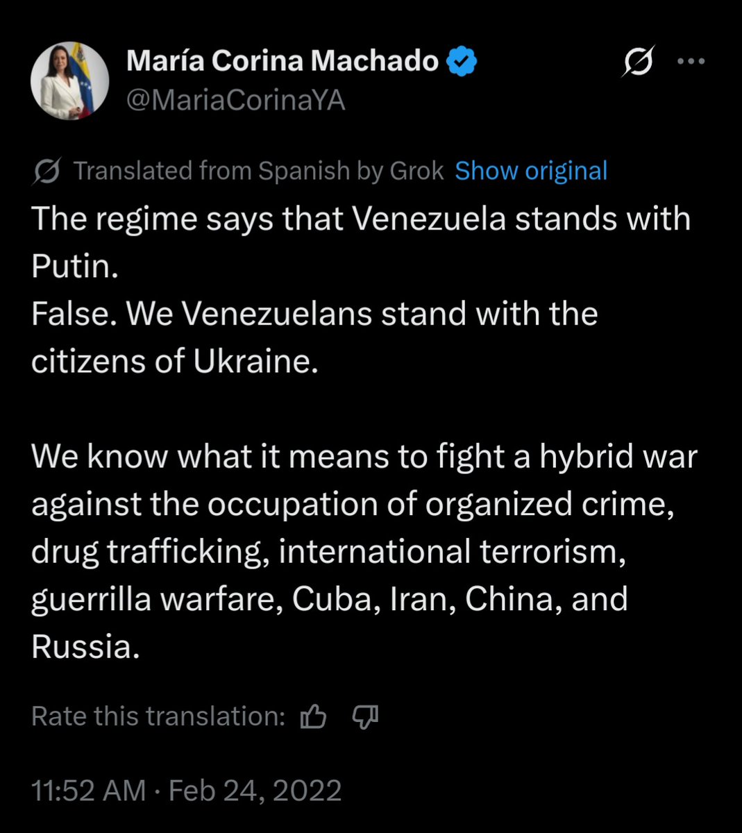 lotta_love43's tweet image. Winner of Nobel Peace prize , Maria Corina Machado, stands with Ukraine.

Want to get the next one, then stand with Ukraine.