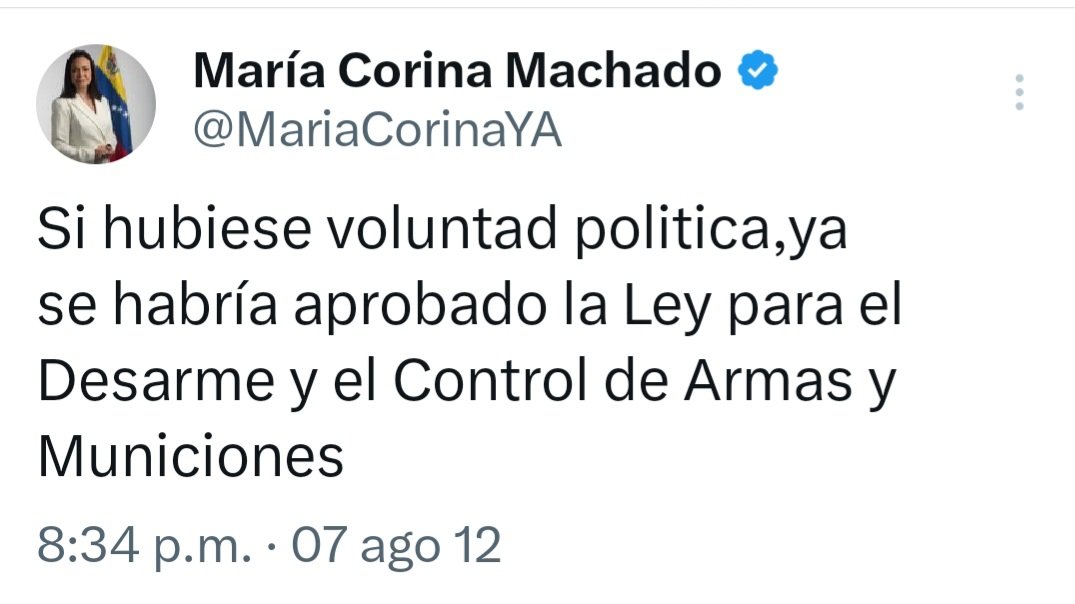 monicacorrales's tweet image. En realidad si merecía el premio, logró la paz...para Maduro, claro.
Puso todo su empeño en desarmar a la población, dejándonos indefensos frente a los criminales armados.