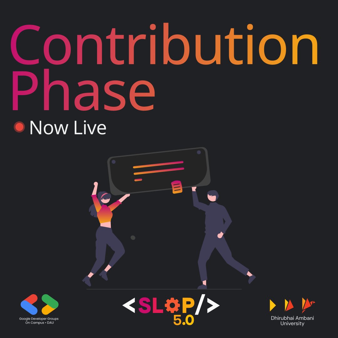 gdgdaiict's tweet photo. SLoP contribution phase is officially OPEN! 🚀
Pick an issue → Get assigned → Start building.

#SLoP #GDGDAIICT #OpenSource https://t.co/Hu701xCrFv