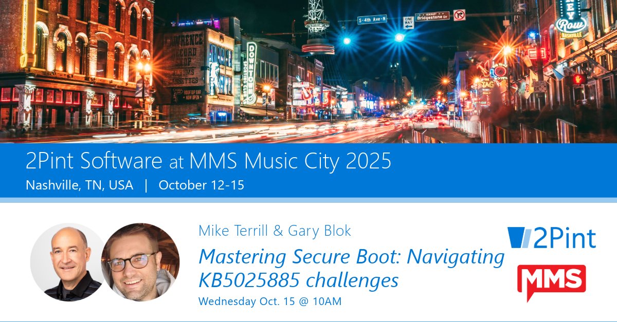 miketerrill's tweet image. Are you wondering how to remediate for #BlackLotus? @gwblok and I will be going over this @mmsmoa Music City. @2pintsoftware #MMSMOA