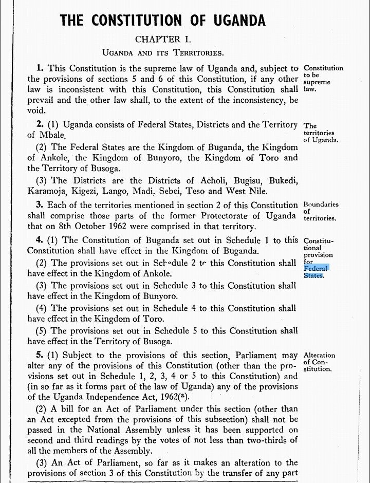 truth_topower2's tweet photo. @JordanGriffiin @Katende141 @UPCSecretariat He can't be a founding father because the Uganda that was formed in 1962 as you stated was formed by amalgamation of 15 native states each headed by its own native leader under a federal system of governance and the leader of that pack was Ssekabaka Muteesa II of Buganda as below https://t.co/M65DtRxu9s