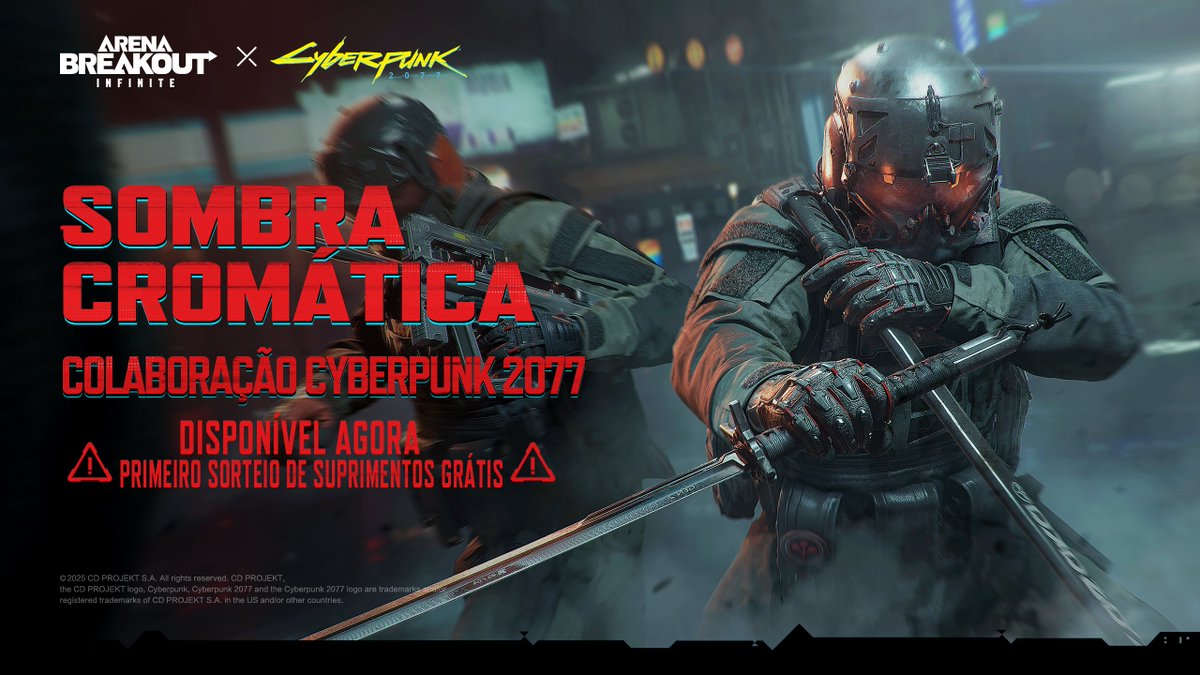 A lâmina é sua, fica por nossa conta.

Estamos distribuindo gratuitamente 5 skins da Lâmina Operações Especiais de Arasaka.

Basta retweetar + seguir + deixar um emoji de lâmina nos comentários para participar.

Os vencedores também ganham o conjunto completo da Torre de Guarda