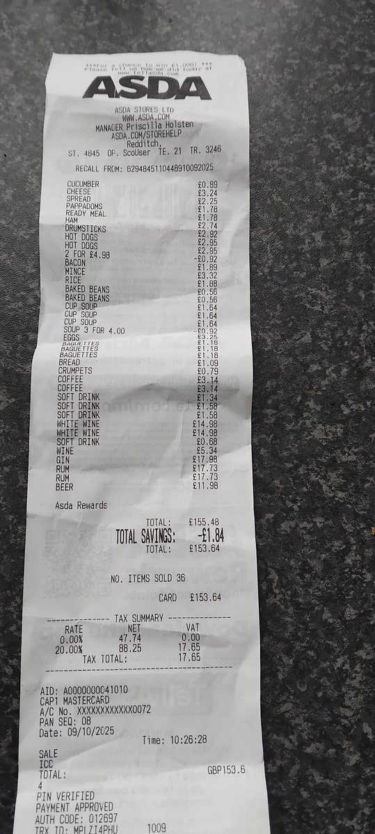 Nick127500's tweet photo. @AsdaServiceTeam Hi
I went shopping yesterday at Asda Redditch I spent £155.48 having checked my rewards account have found that I didn't receive any rewards. Can you please help
Regards Nicholas https://t.co/0vRCaXE0sI