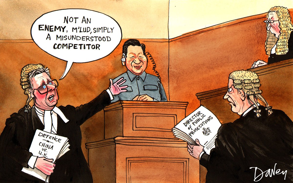 The prosecution of two Brits, alleged to have spied for China, collapsed because Starmer's Government refused to say that China was an “enemy” of the UK (just a competitor). OK, I'll grant you, not exactly a side-splitter 😐[Telegraph Thursday 9/10/25].