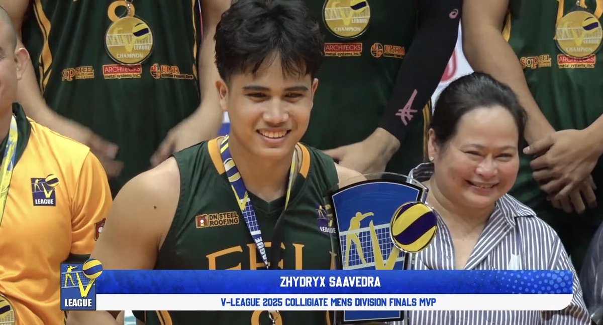 Volleystats1611's tweet image. 2025 VLeague Collegiate Challenge
Men’s Division

Finals Most Valuable Player
Dryx Saavedra🔰

#VLeague2025