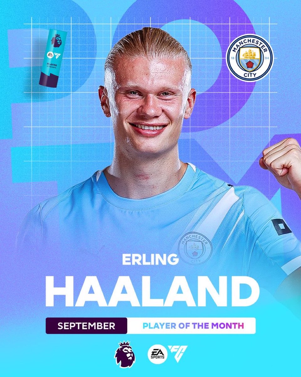 TouchlineX's tweet photo. 🚨 𝗢𝗙𝗙𝗜𝗖𝗜𝗔𝗟: Erling Haaland is Premier League PLAYER OF THE MONTH! 🌟 https://t.co/NgxEyFxRQ6