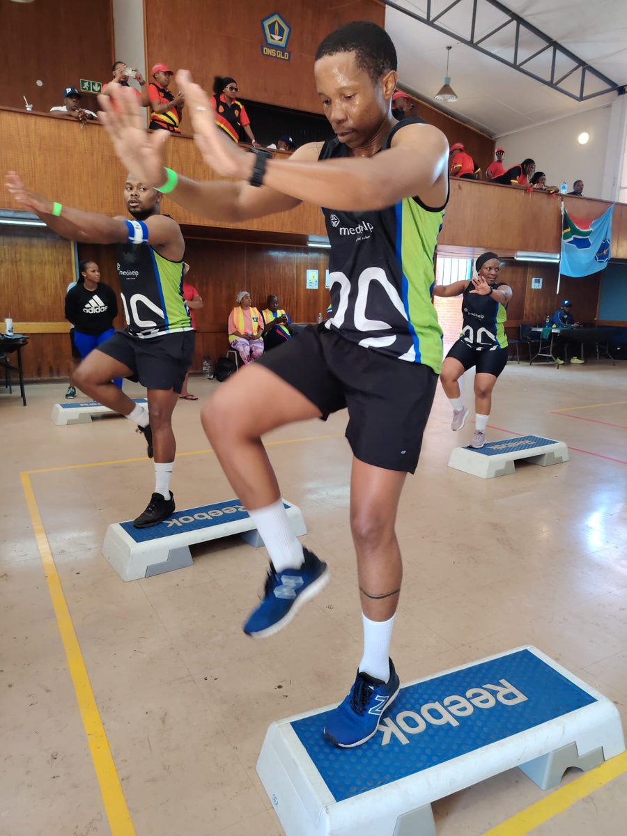 SANDF_ZA's tweet photo. Chairperson of the #SANDF Group Exercise Aerobics, Colonel F. T. Mabunda, uplifting team service morale and spirit.
Information and Photographs by Chief Petty Officer B. Kama || SA National Defence Force Group Exercise Aerobics.
#SANDF
#SANDFPrestigeWeek2025
#SANDF_GEA https://t.co/Fr6HLqDgqo