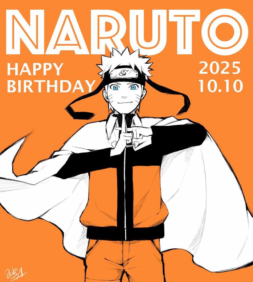 oubiasato's tweet photo. 10月10日は、
Happy Birthday🎂🎉ナルト🍥
毎年言ってるけど今年も大好きだー！

どのナルト描くか迷ってベーシックナルトに7代目追加してみました。雑誌風。

#うずまきナルト生誕祭2025 
#うずまきナルト誕生祭2025 https://t.co/nZOpGOydxa