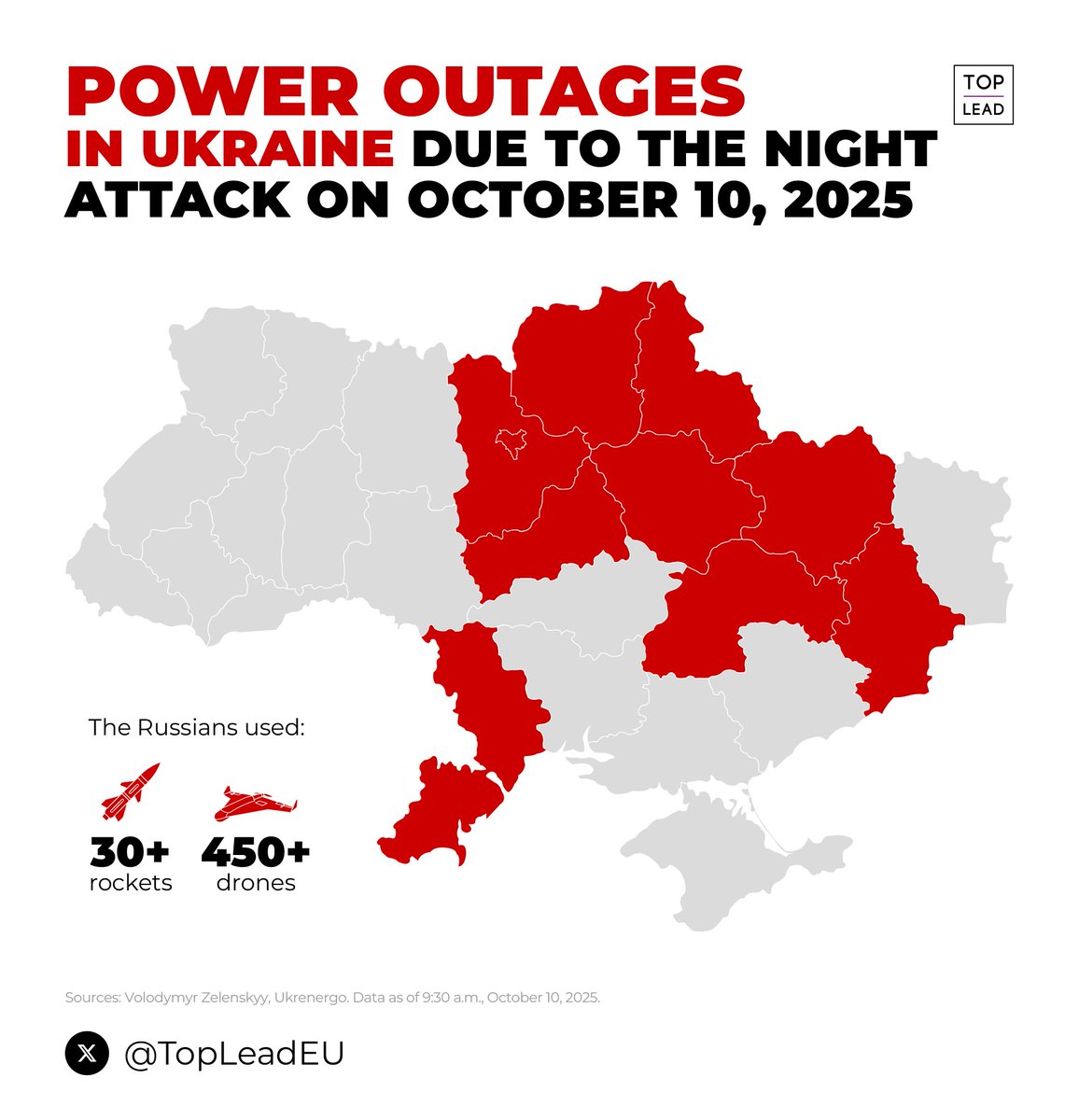 Nearly half of Ukraine’s regions are experiencing power supply disruptions following the overnight attack, as Russia targeted energy facilities.

#UkraineRussiaWar #UkraineWar