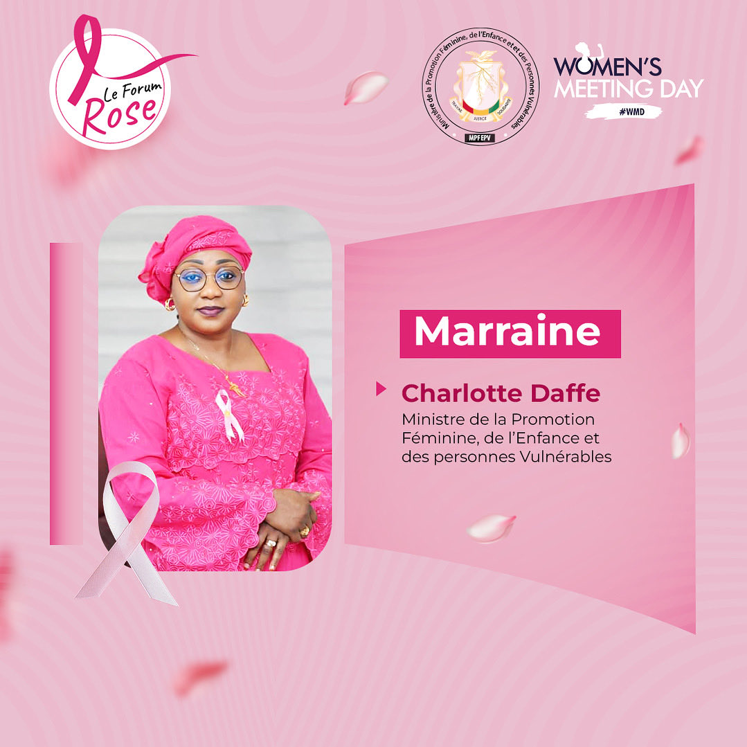Heureux d’annoncer que Mme <a href="/CharlotteDaffe/">Charlotte Daffé</a> , Ministre de la Promotion Féminine, de l’Enfance et des Personnes Vulnérables, est la marraine de la 2ᵉ édition du Forum Rose, son engagement pour les femmes et la santé inspire toute notre démarche.

#ForumRose #OctobreRose #WMD