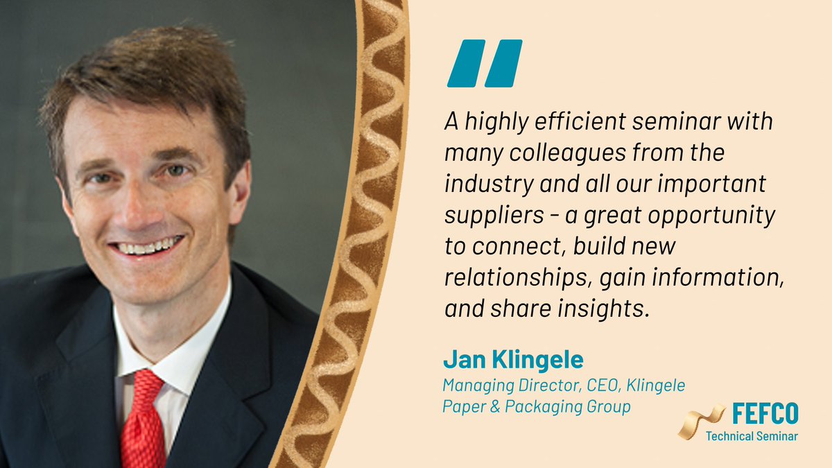 The Managing Director &amp; CEO of Klingele Paper &amp; Packaging Group <a href="/JanKlingele/">Dr. Jan Klingele</a> had these words to say on the value of the FEFCO Technical Seminar:

“It's a highly efficient seminar with many colleagues from the industry and all our key suppliers — a great opportunity to connect,
